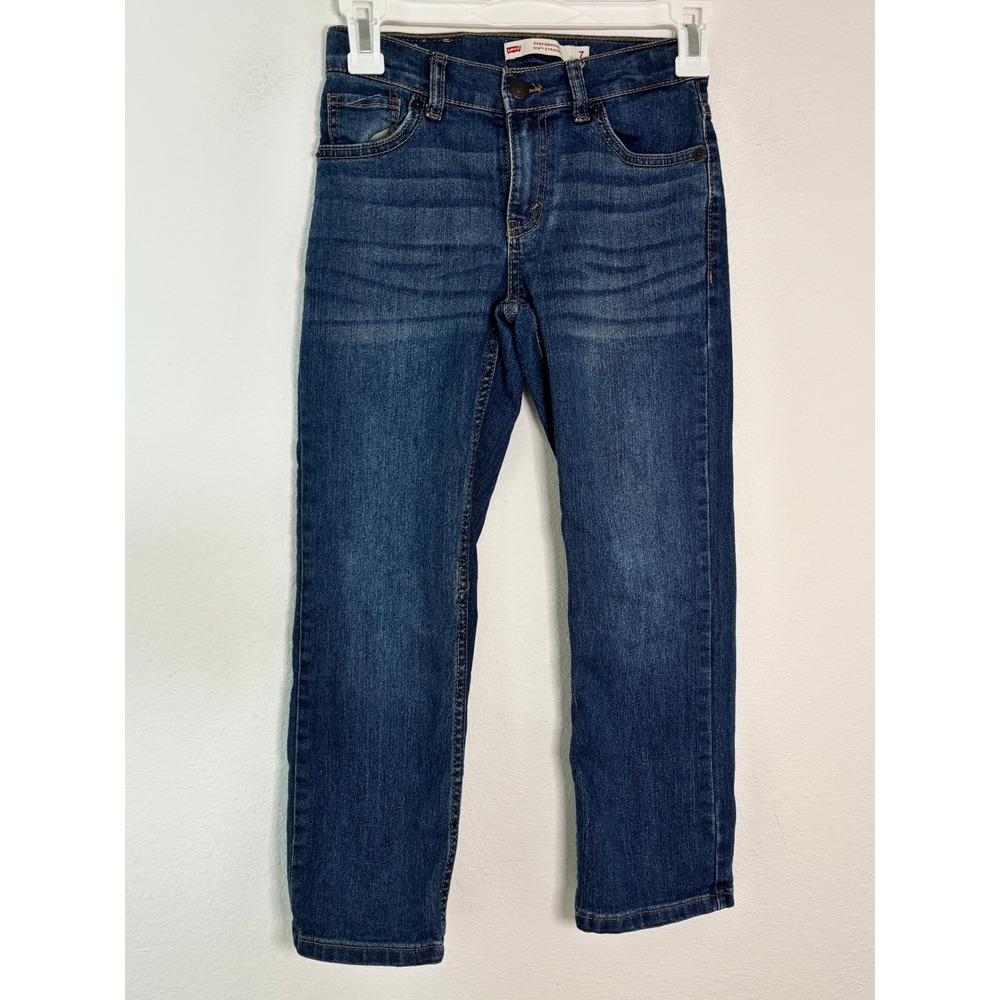 Levis 514 Straight Leg Performance Jeans Boys Size 7 Medium Wash Denim